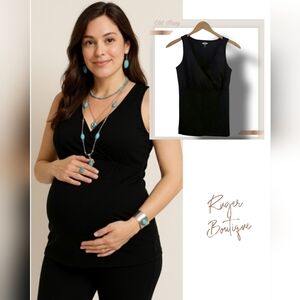 🌿Old Navy Fitted Maternity Top Black Tank Women's size Medium-Nice!